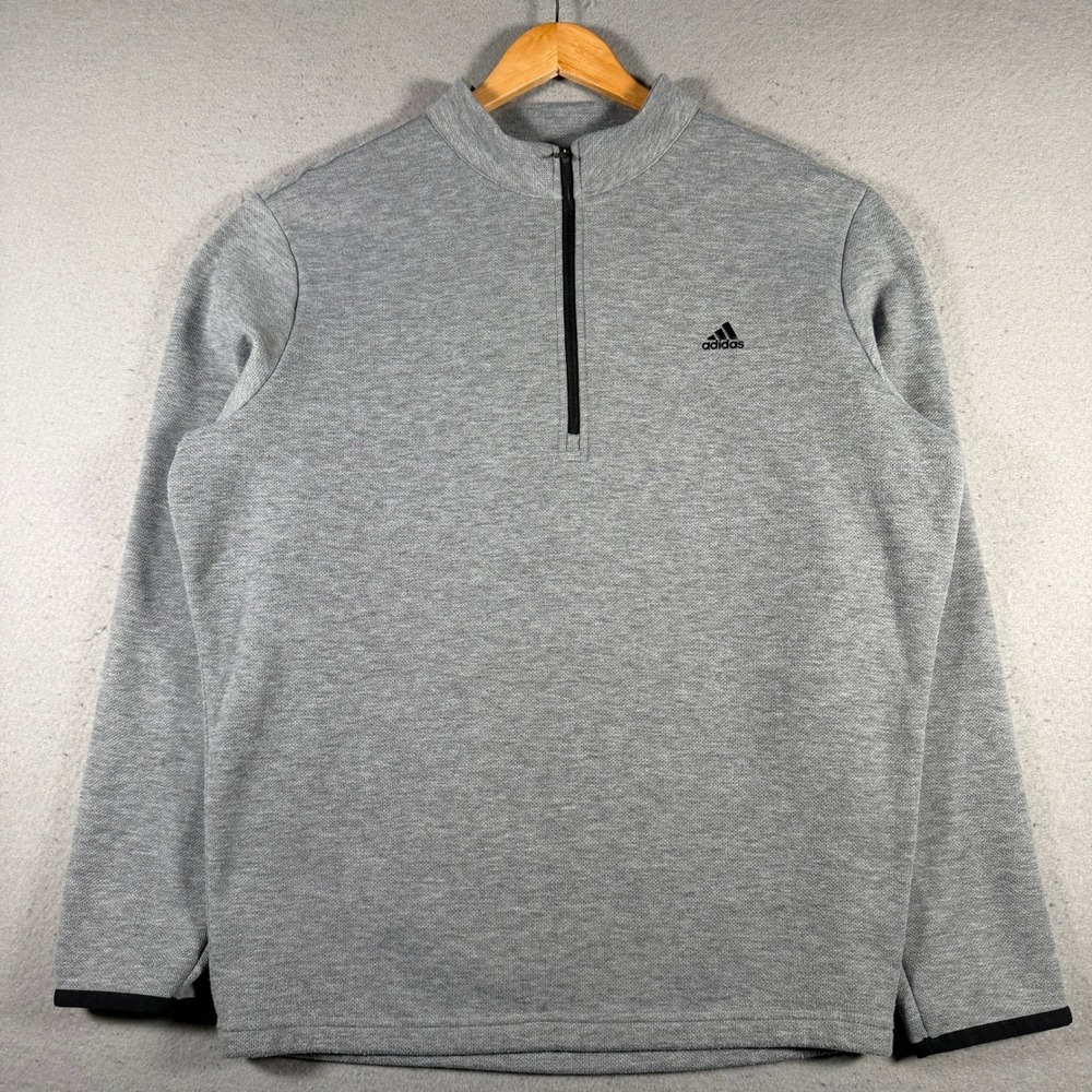 Adidas Mens Gray 1/4 Zip Pullover Sweatshirt XL Golf Athletic RN 88387